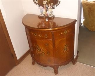 Vintage , hand painted rounded cabinet