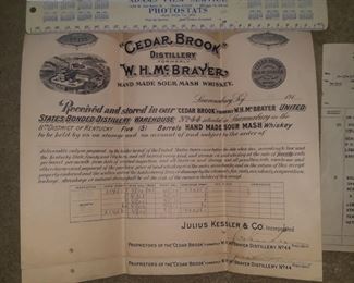 Pre Prohibition  sales documents 
