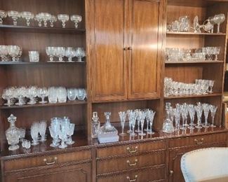 Kittinger Furniture filled with 180 pcs of Waterford crystal