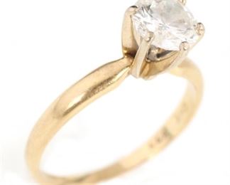 14K YELLOW GOLD 1.25 CT ROUND DIAMOND SOLITAIRE