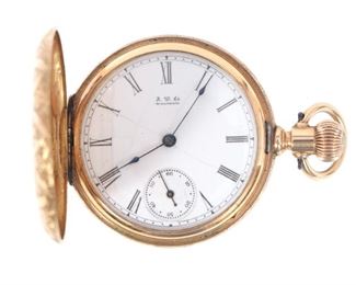 LADIES WALTHAM 14K YELLOW GOLD CASE POCKET WATCH