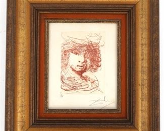 SALVADOR DALI REMBRANDT VAN RJIN SIGNED ETCHING