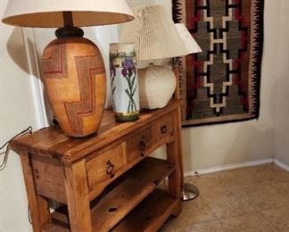 Entryway Table with Lamps 