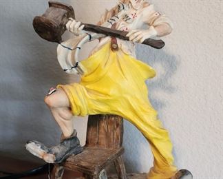 Handpainted Alabaster Clown from Italy 
