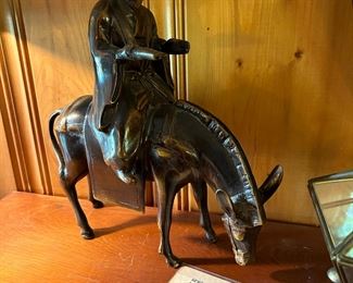 Vintage Collectible Bronze figurine pf man and donkey