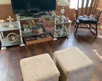 Tv ,cassettes ,furniture,DVDs