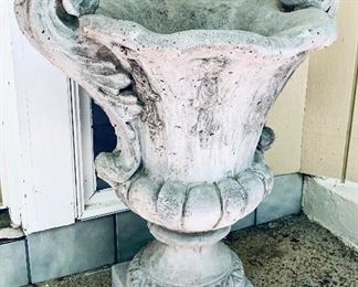 PAIR OF CONCRETE PLANTERS 