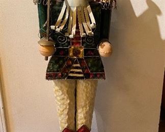 Large Metal Christmas Santa/Nutcracker 
9-1/2” x 12” Base 42” Tall