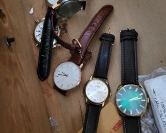 Lots of watches.  Weird, I own hundreds of watches but I never arrive on time...Nancy will confirm that.