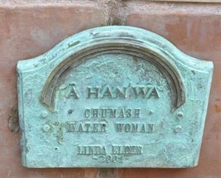 8 FOOT TALL BRONZE -  400lbs  -  1 OF 1  - Original art by Linda Elder. 
Title:  CHUMASH WATER WOMAN -- "A HAN WA"