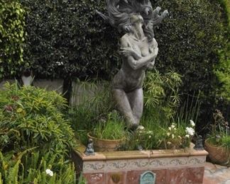 8 FOOT TALL BRONZE -  400lbs  -  1 OF 1  - Original art by Linda Elder. 
 Title:  CHUMASH WATER WOMAN -- "A HAN WA"