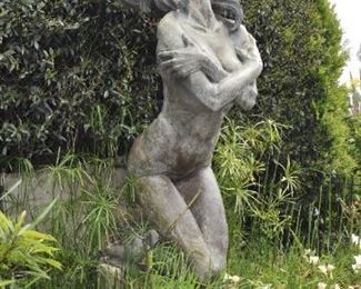 8 FOOT TALL BRONZE -  400lbs  -  1 OF 1  - Original art by Linda Elder. 
 Title:  CHUMASH WATER WOMAN -- "A HAN WA"