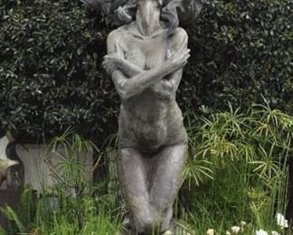 8 FOOT TALL BRONZE -  400lbs  -  1 OF 1  - Original art by Linda Elder. 
 Title:  CHUMASH WATER WOMAN -- "A HAN WA"