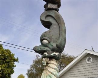 A 20 Foot tall Totem Pole - TRIBUTE TO THE CHUMASH NATION created jointly by David and Linda Elder will greet you as enter the residence.