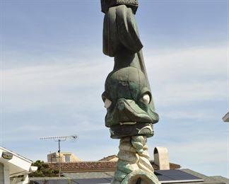 A 20 Foot tall Totem Pole - TRIBUTE TO THE CHUMASH NATION created jointly by David and Linda Elder will greet you as enter the residence.