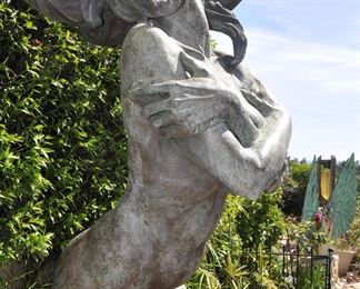 8 FOOT TALL BRONZE -  400lbs  -  1 OF 1  - Original art by Linda Elder. 
 Title:  CHUMASH WATER WOMAN -- "A HAN WA"