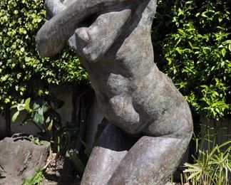 8 FOOT TALL BRONZE -  400lbs  -  1 OF 1  - Original art by Linda Elder. 
 Title:  CHUMASH WATER WOMAN -- "A HAN WA"