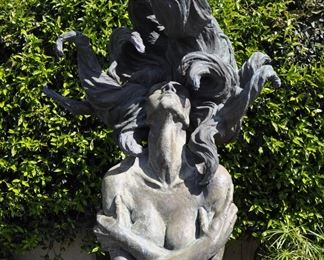 8 FOOT TALL BRONZE -  400lbs  -  1 OF 1  - Original art by Linda Elder. 
Title:  CHUMASH WATER WOMAN -- "A HAN WA"