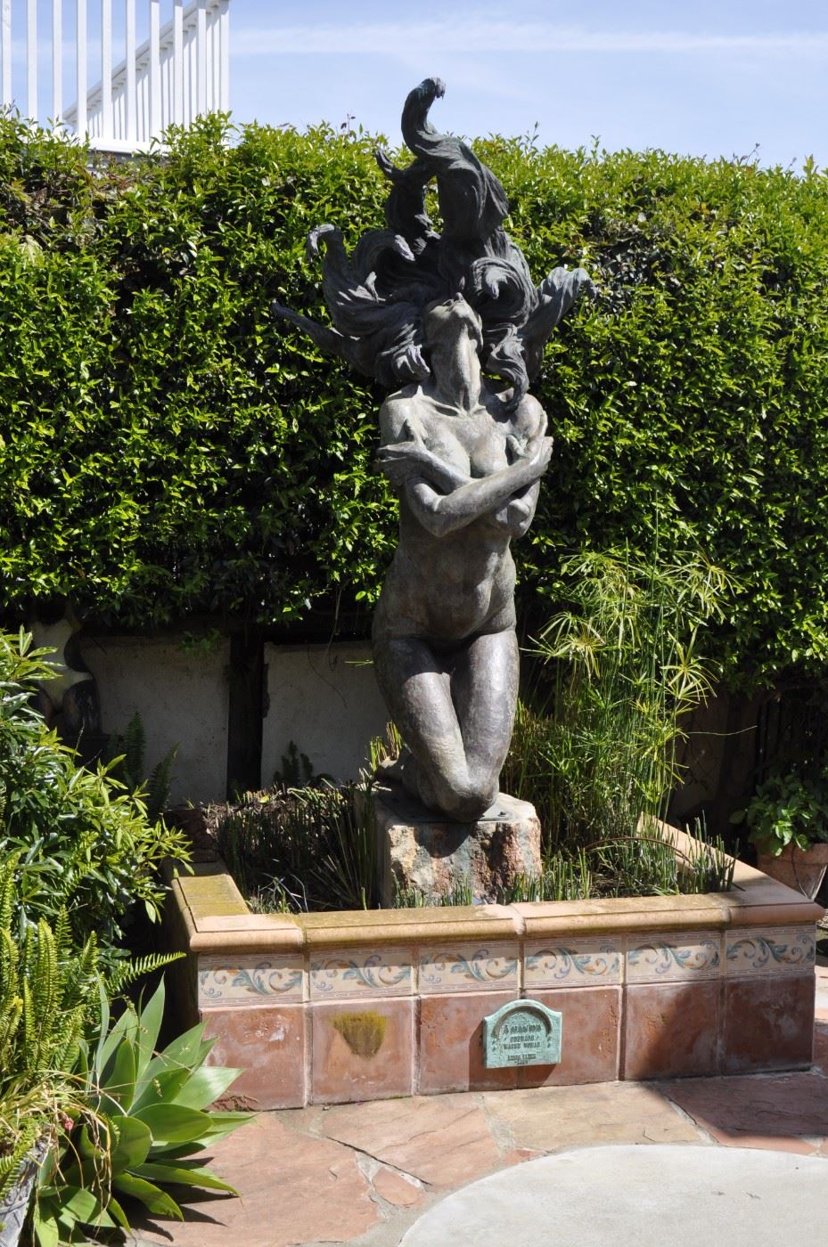 8 FOOT TALL BRONZE -  400lbs  -  1 OF 1  - Original art by Linda Elder. 
Title:  CHUMASH WATER WOMAN -- "A HAN WA"