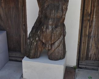 Asst. carved wood torsos and figures created by David Elder.