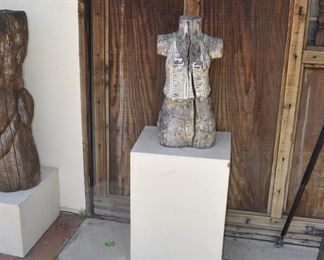 Asst. carved wood torsos and figures created by David Elder.