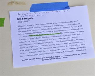 numbered Lithograph signed Ben Sakogushi