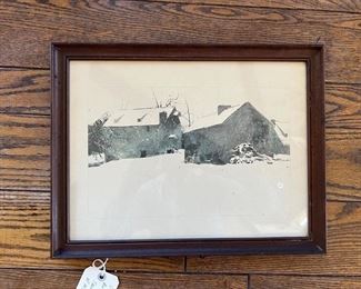 Andrew Wyeth lithograph owned by the wife of Andrew Wyeth