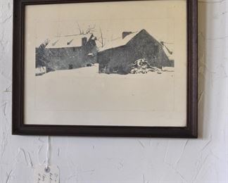 Andrew Wyeth lithograph owned by the wife of Andrew Wyeth