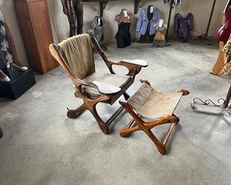 Mid Century Don Shoemaker lounge chair and ottoman