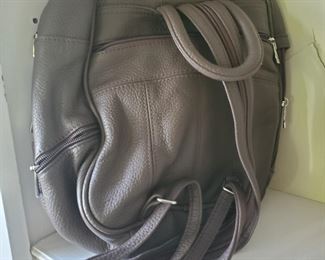 Leather medium size backpack style purse