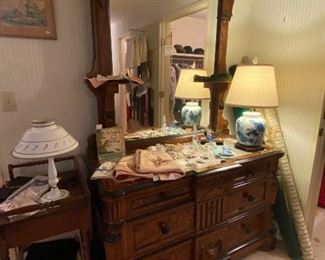 Victorian era marble top mirrored dresser