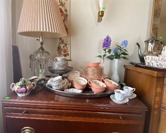 Vintage Lenox china - multiple sets, Mahogany furniture