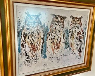 1960s/70s framed Fritz Rudolph Hug PRINT (not litho, sorry!)