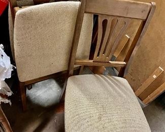 Set of THREE vintage wood game/folding chairs