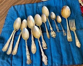 Misc sterling souvenir/specialty spoons (and fork)
