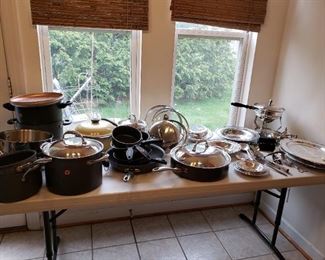 silver items, cookware