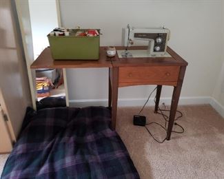 sewing machine and table