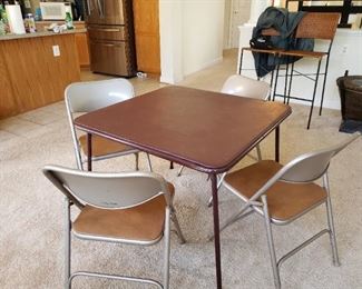 card table and chairs
