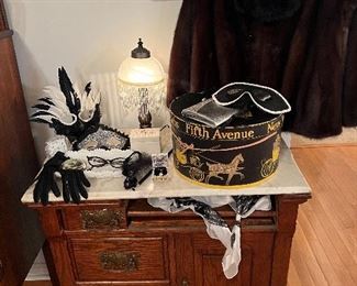 Oak washstand w marble top