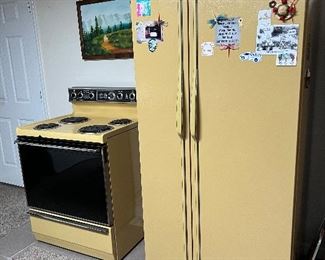 1970’s Harvest Gold GE stove
Harvest Gold whirlpool Refrigerator
