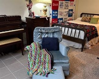 Vintage rocker and ottoman