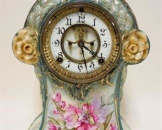 1027	ANSONIA ROYAL BONN CHINA CLOCK, APPROXIMATELY 15 IN HIGH
