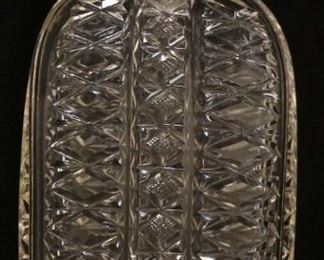 1049	CUT GLASS HIP FLASK W/STERLING HINGED LID, APPROXIMATELY 5 IN HIGH
