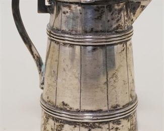 1050	SILVER MINIATURE PITCHER W/HINGED LID MARKED BURGDORF ON BASE, 3.3 OZT
