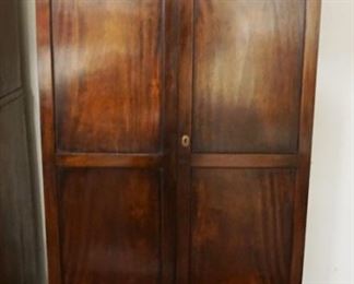1078	MAHOGANY DOUBLE DOOR CUPBOARD W/ADJUSTABLE SHELVES, APPROXIMATELY 39 IN X 23 IN X 72 IN HIGH
