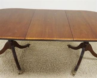 1082	ANTIQUE MAHOGANY BANDED OVAL 3 PART TABLE, APPROXIMATELY 87 IN X 42 IN X 30 IN HIGH
