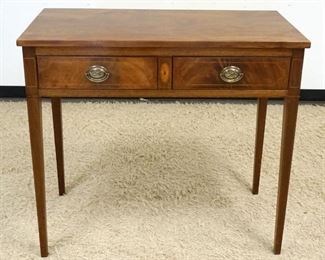 1085	ANTIQUE MAHOGANY 2 DRAWER SERVER W/MEDALION & PENCIL INLAY, APPROXIMATELY 40 IN X 20 IN X 36 IN HIGH
