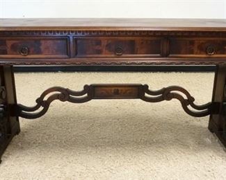 1088	ROYAL FURNITURE ROBERT W IRWIN CO SIDEBOARD, ORNATE CARVED, PAINT DECORATED & INLAID, 3 DRAWER, APPROXIMATELY 77 3/4 IN X 22 1/2 IN X 37 3/4 IN
