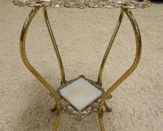 1121	ORNATE VICTORIAN STAND W/INSET MARBLE, APPROXIMATELY 15 IN X 31 IN HIGH
