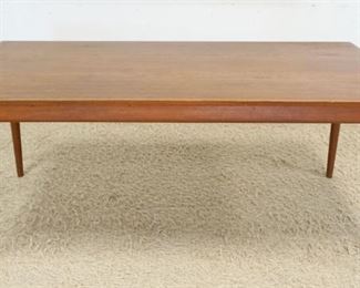 1128	DANISH MODEN TEAKWOOD TABLE W/2 PULL OUT EXTENTIONS, APPROXIMATELY 67 IN CLOSED, 109 IN OPEN, 38 IN X 28 IN HIGH
